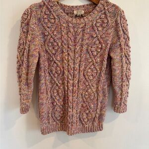 Lands' End Colorful Cable Knit Sweater